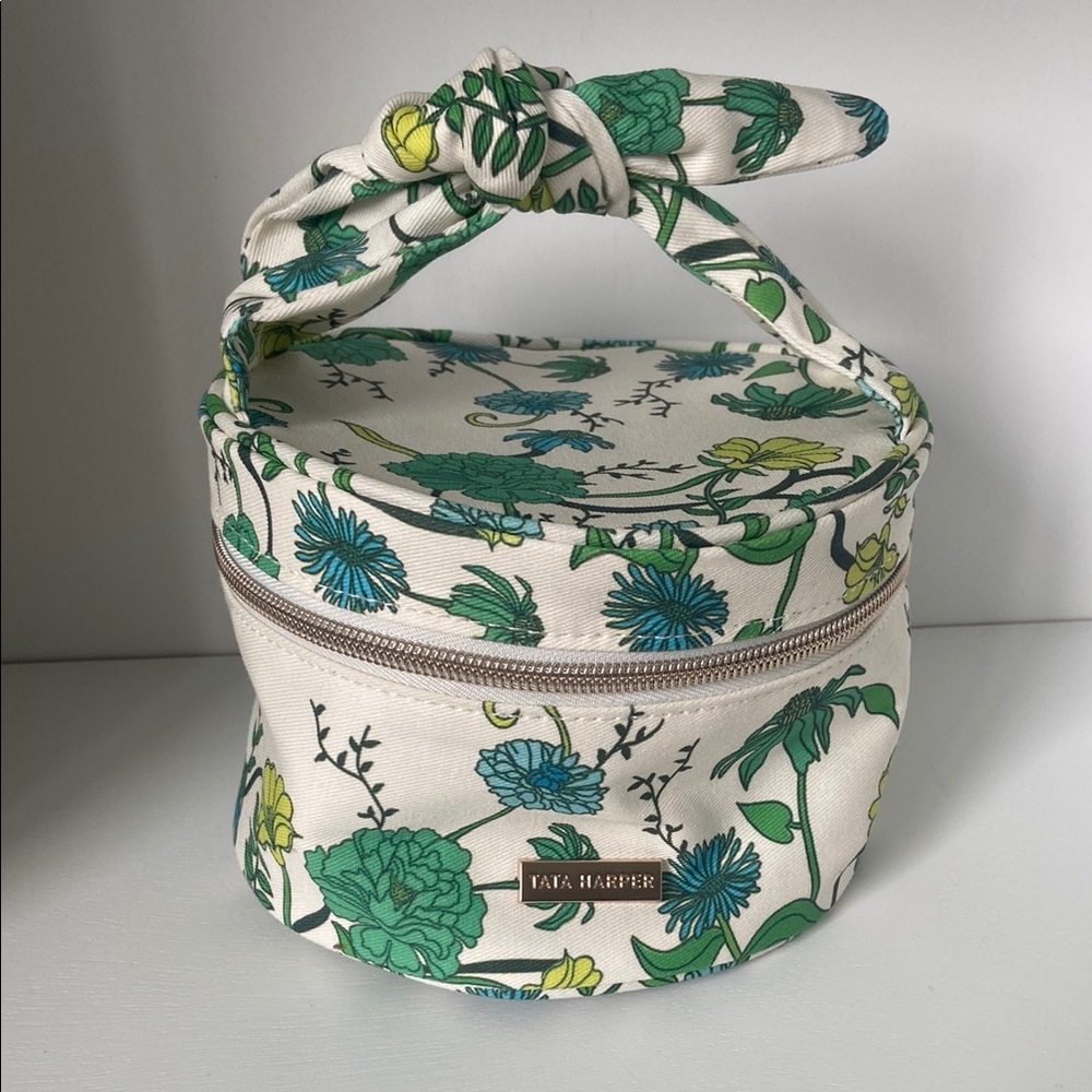 Tata Harper Cosmetic Bag with Botanical Design NWOT